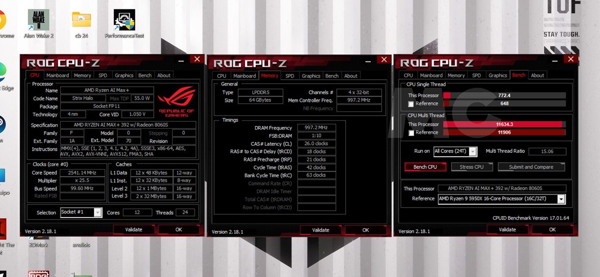 ASUS TUF Gaming A14 2026 cpuz