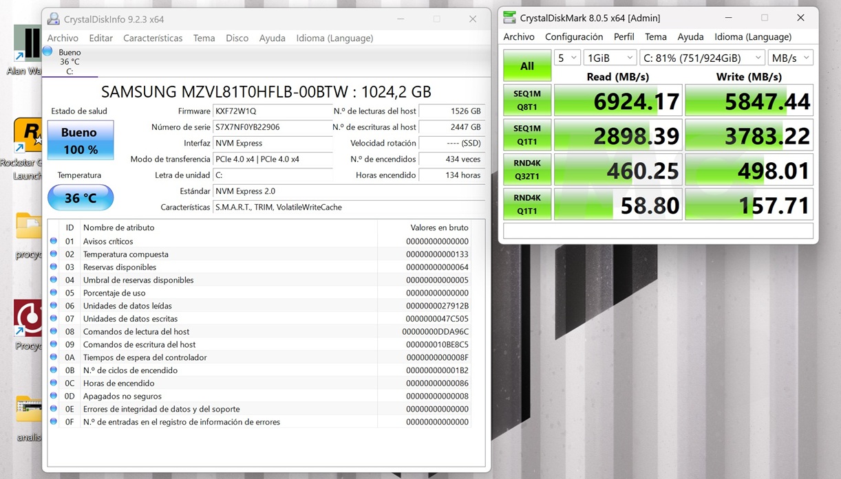 ASUS TUF Gaming A14 2026 crystaldisk mark