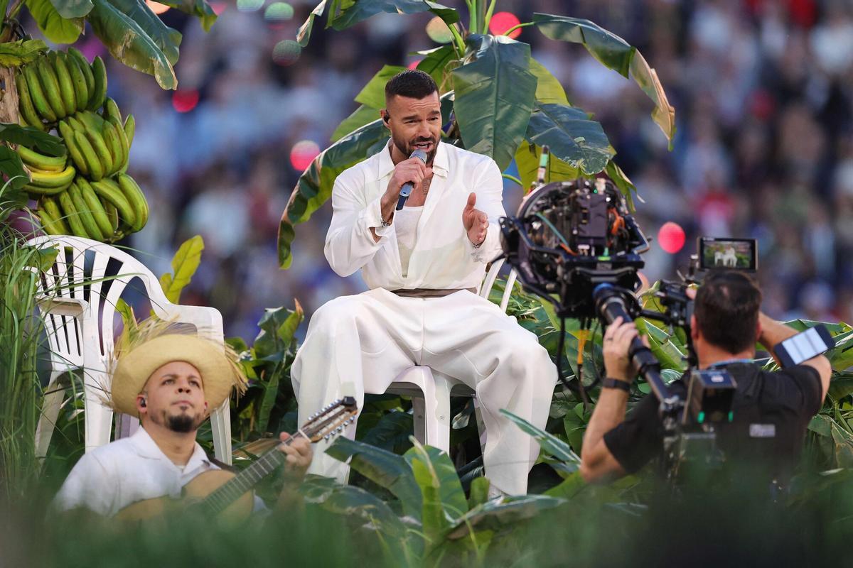 Ricky Martin, durante el 'show' de Bad Bunny en el Super Bowl 2026.