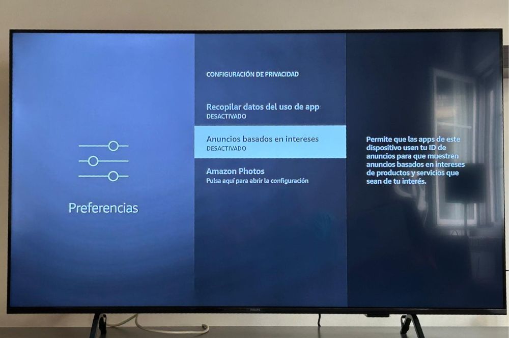La publicidad basada en intereses de Fire TV está deshabilitada