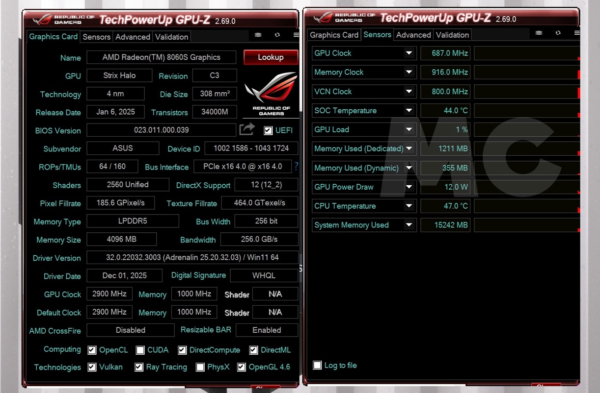 ASUS TUF Gaming A14 2026 GPUZ