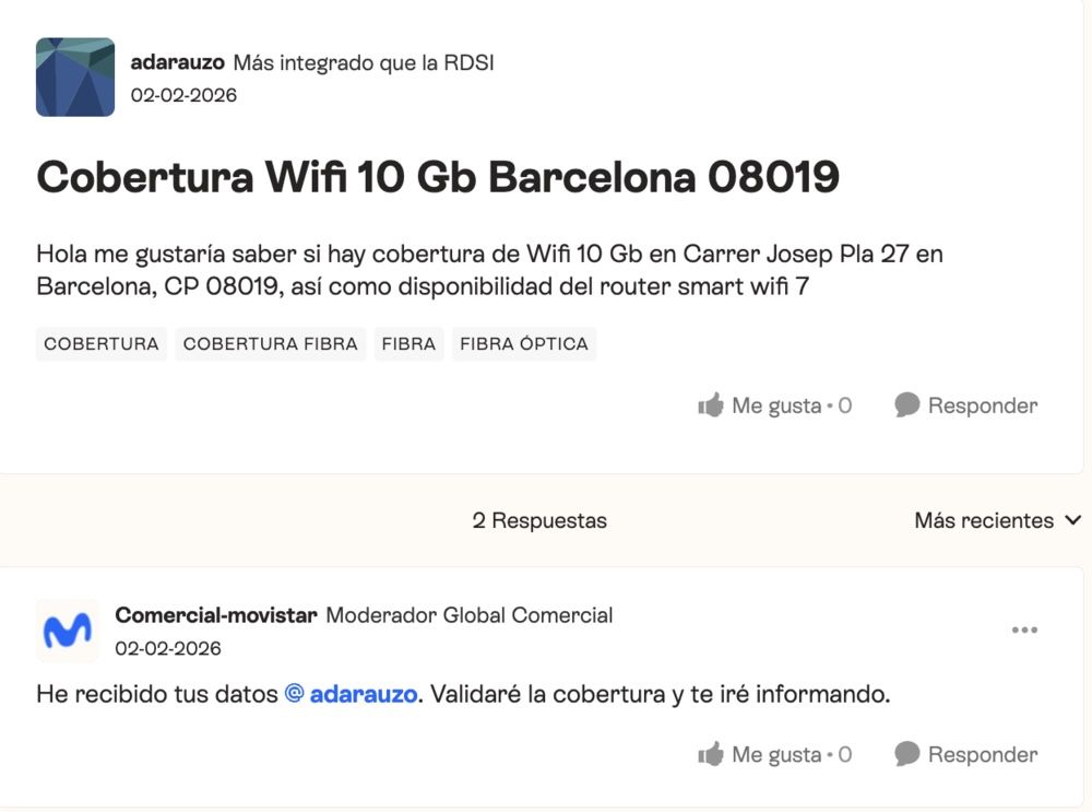 Mensajes de usuarios de la comunidad Movistar