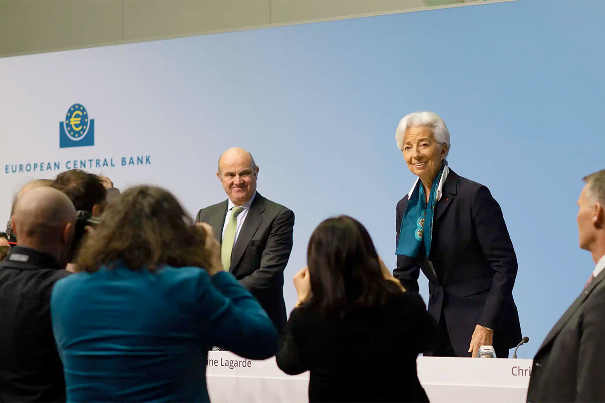 Christine Lagarde y Luis de Guindos, en el Banco Central Europeo. Foto Banco Central Europeo