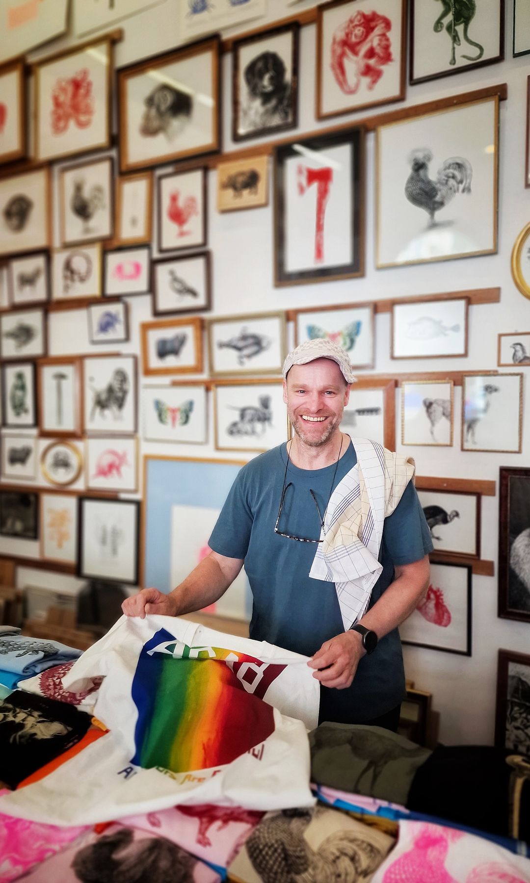 Handdruck, la tienda vienesa donde se reproducen estampados antiguos en bolsos y camisetas.