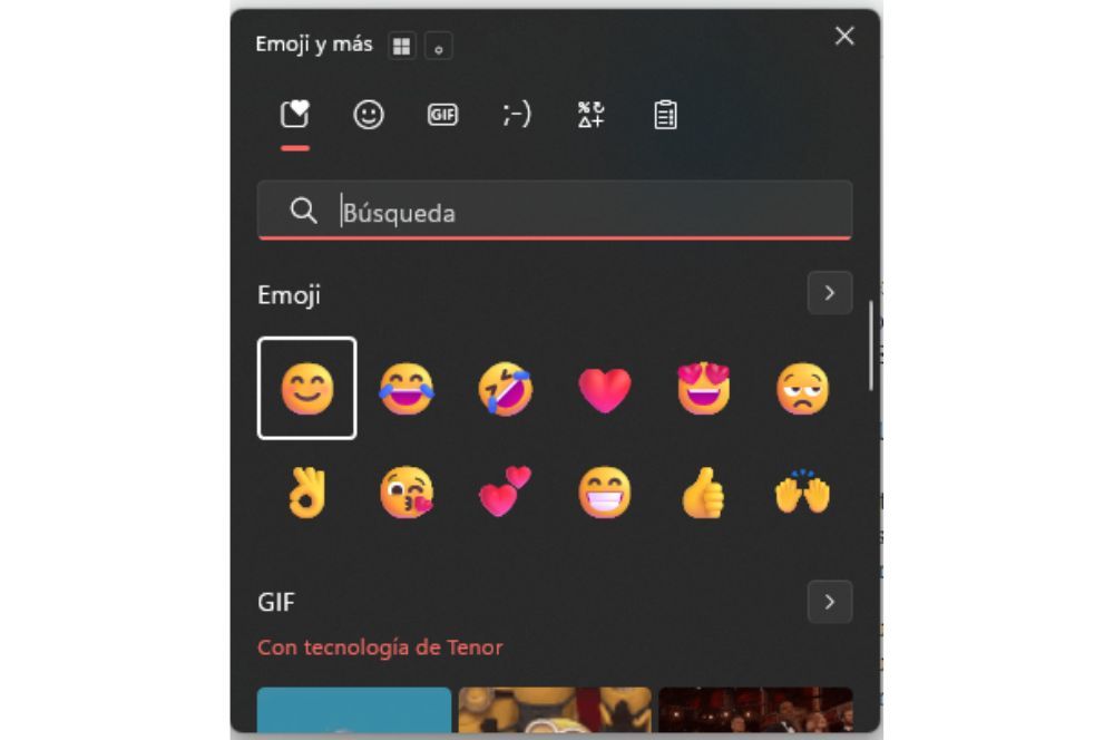 Ventana Emoji Windows 11