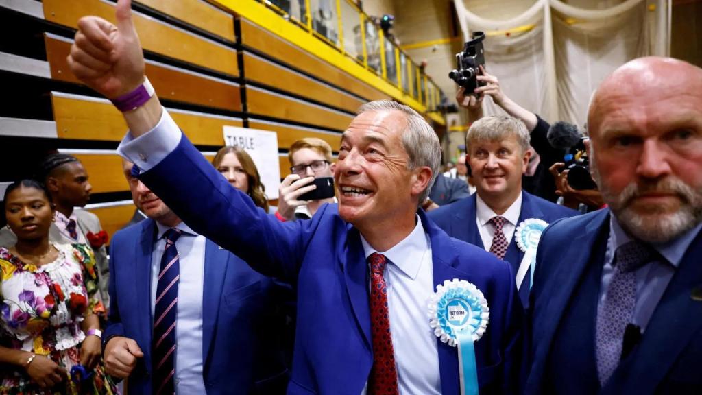 Diputado Nigel Farage. en el Parlamento de Westminster.