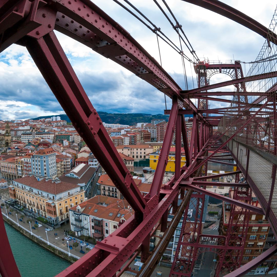 Portugalete desde el Puente Colgante de la Ría de Bilbao, Patrimonio de la Humanidad