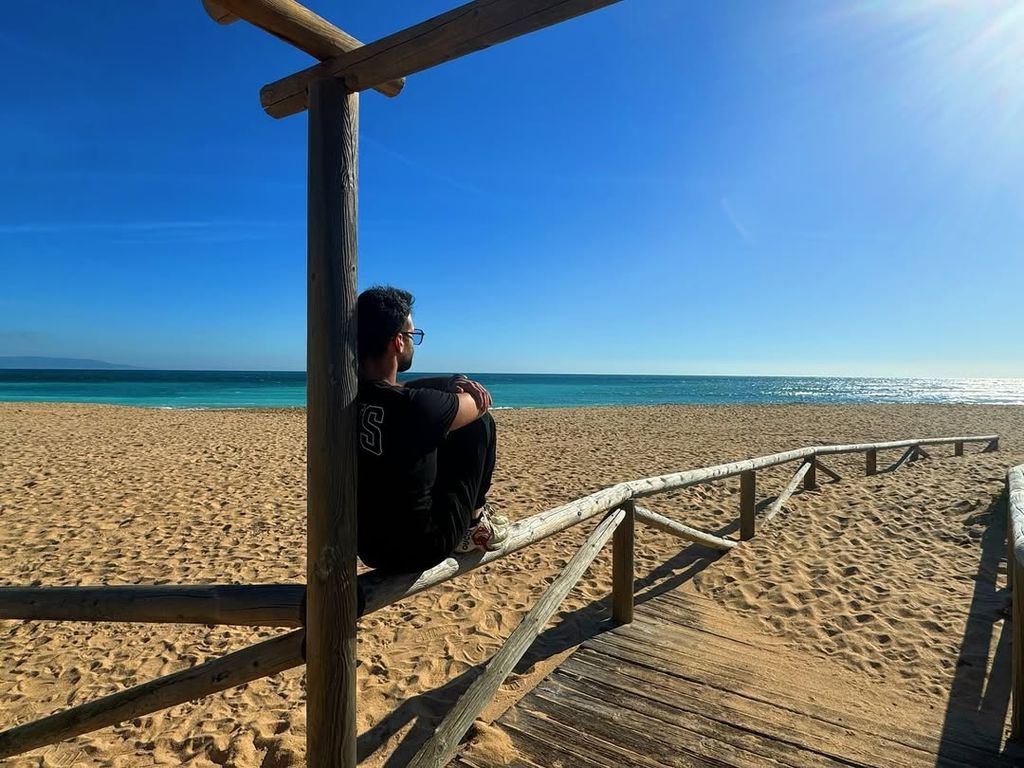 Jesús Castro en la playa de El Palmar, Vejer de la Frontera, Cádiz