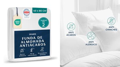 protector de almohada para evitar la acumulación de ácaros del polvo