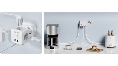 Esta toma de corriente ofrece siete puertos diferentes.