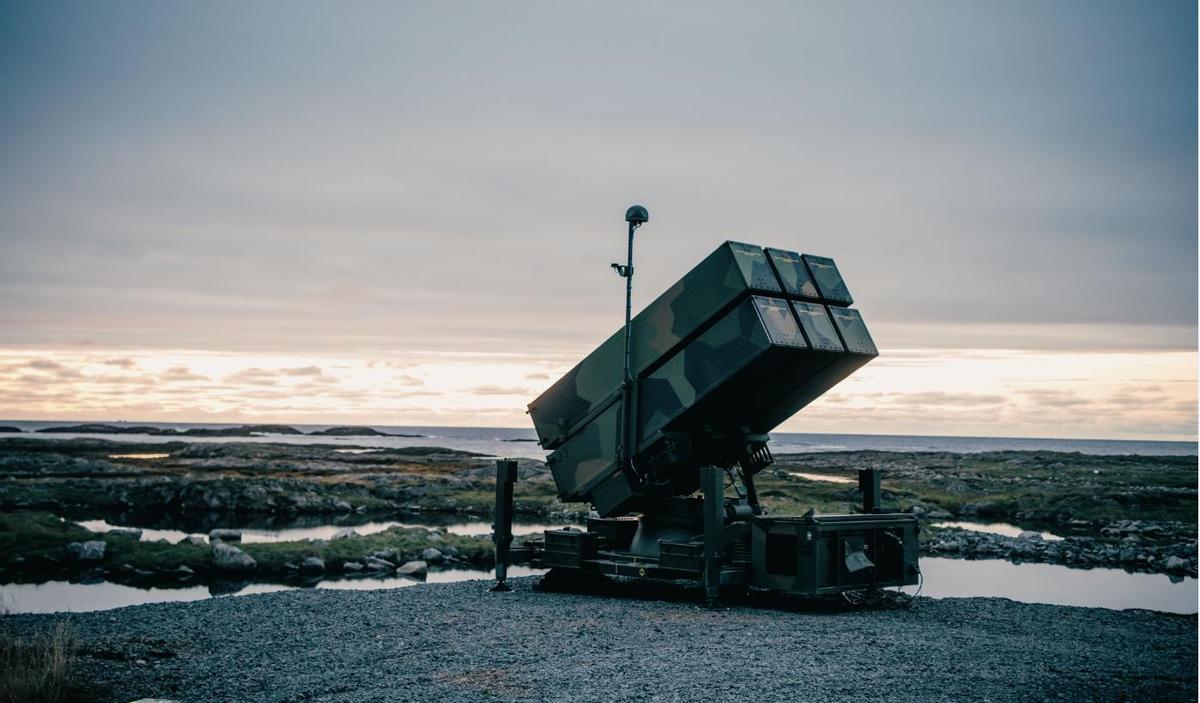 Un lanzador de una batería Nasams en la costa noruega.