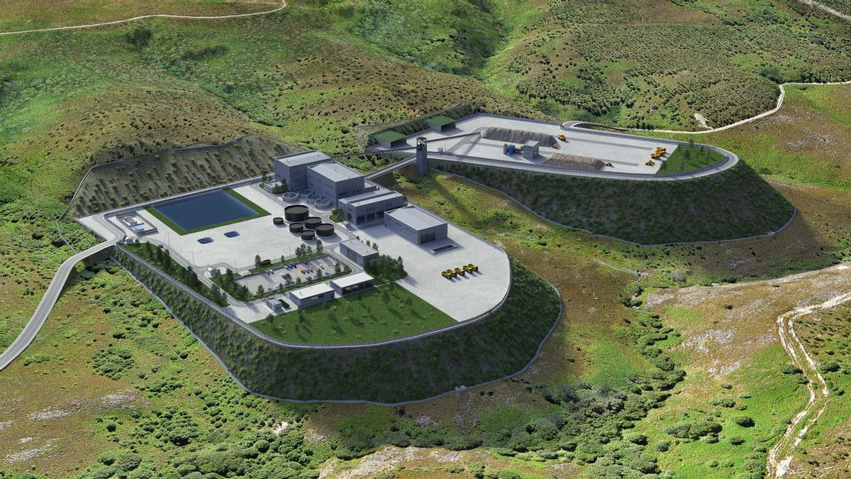 Recreación de cómo será la mina de Doade, en Galicia, considerada estratégica para la UE.