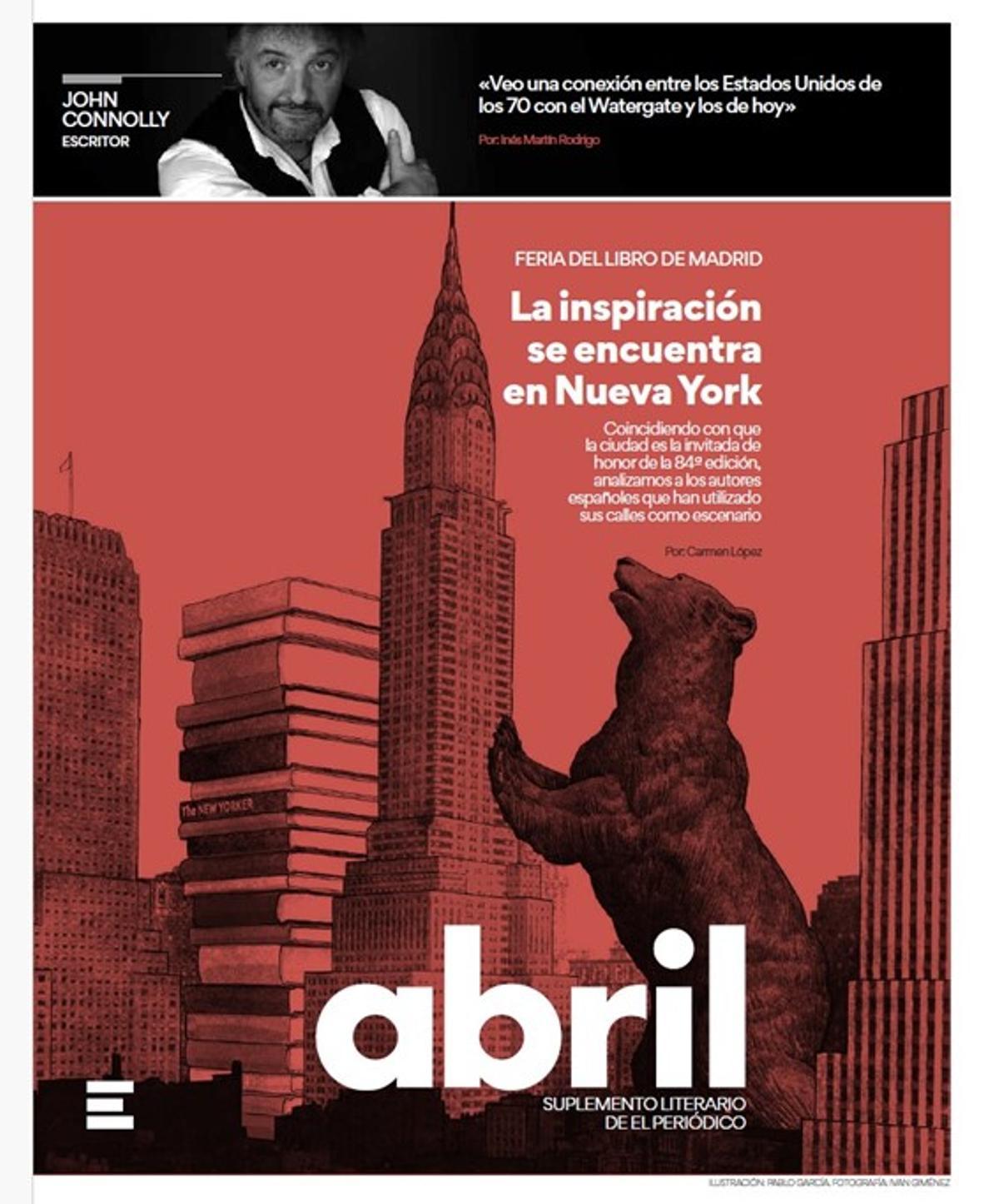 Portada de abril, suplemento literario de Prensa Ibérica.