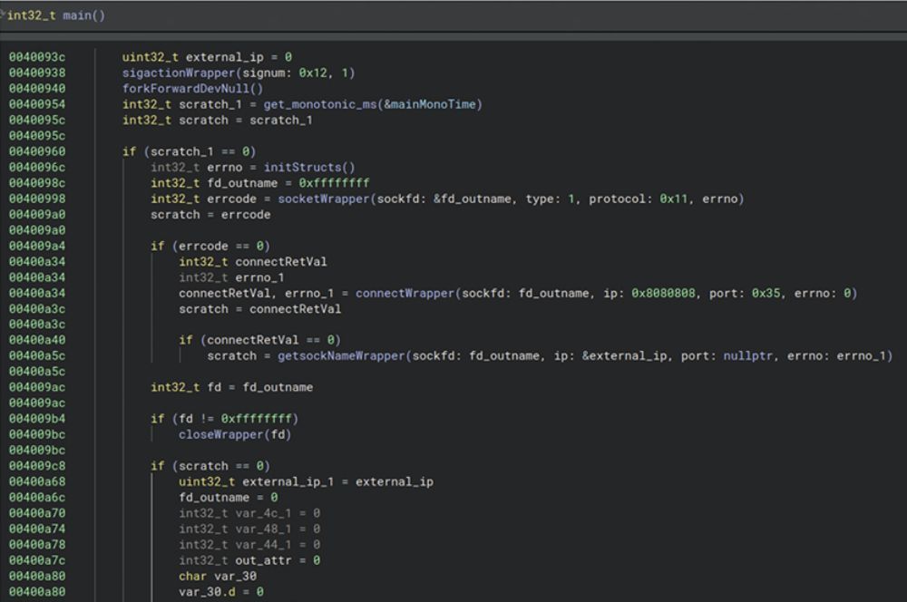 Código de inicialización del malware KadNap
