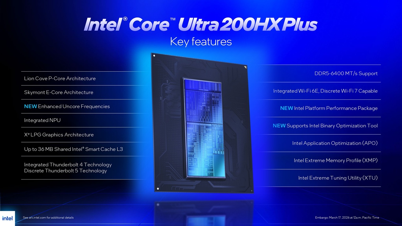 Intel Core Ultra 200HX Plus