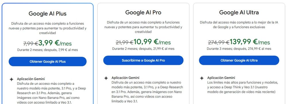 Precios de Géminis en marzo de 2026