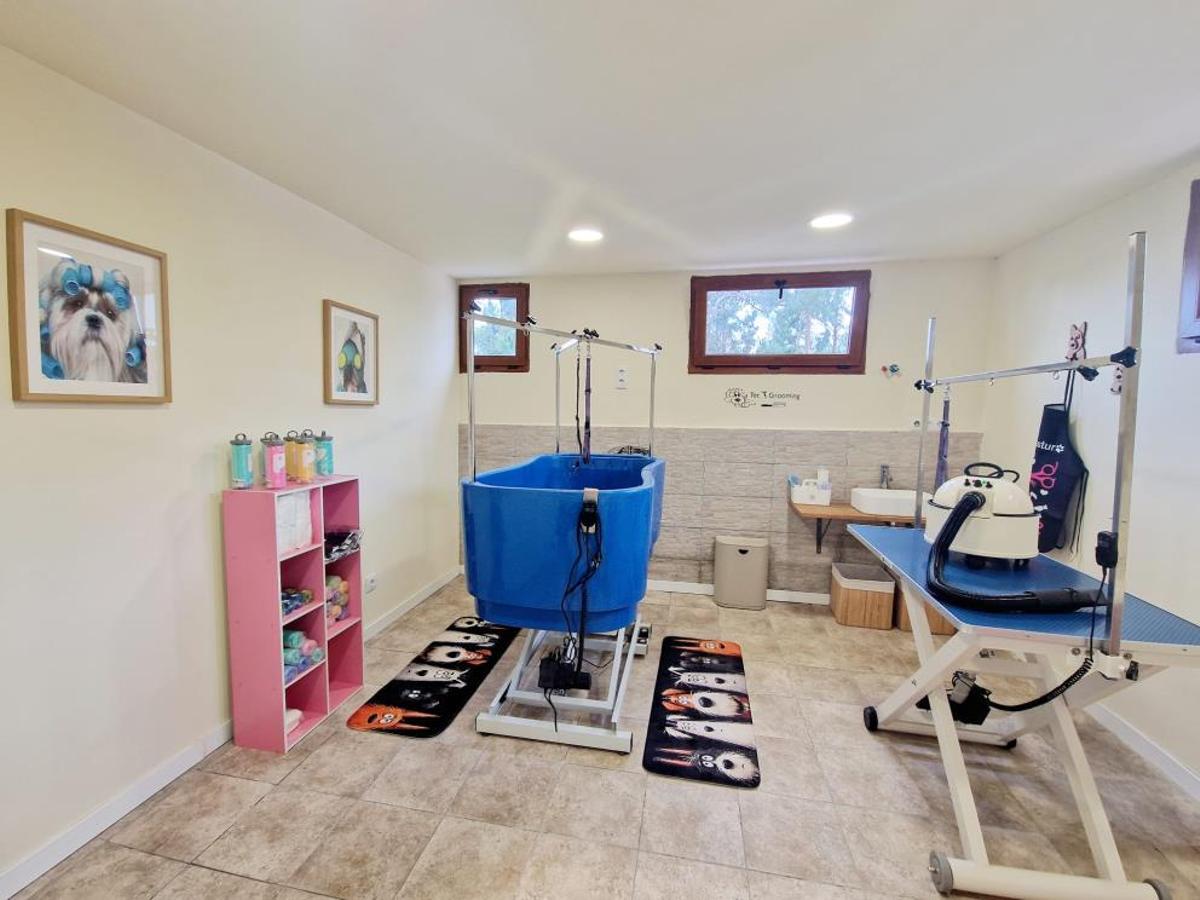 Zona de peluquería y baño.