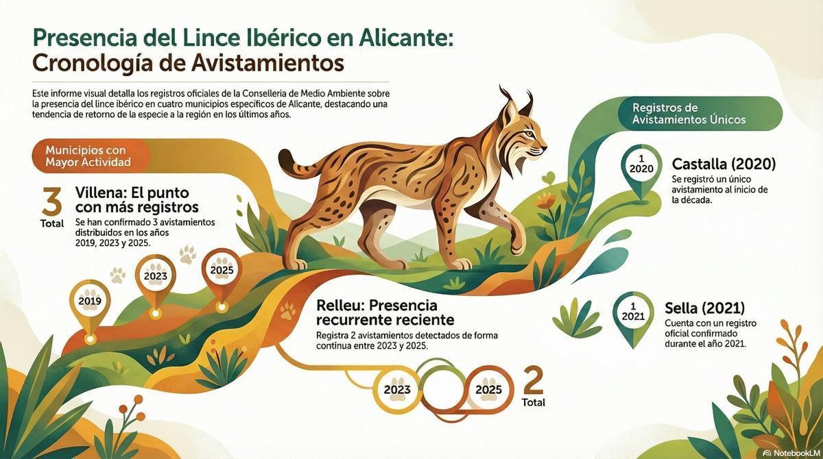 Cronología de avistamientos del lince ibérico en Alicante