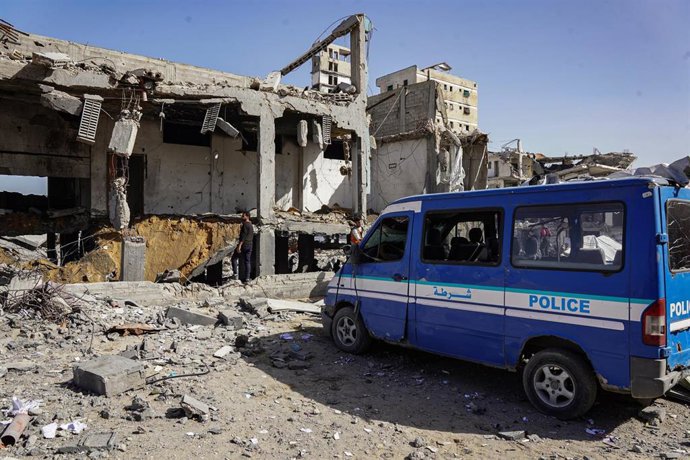 Archivo - Vehículo policial en la Franja de Gaza (archivo)
