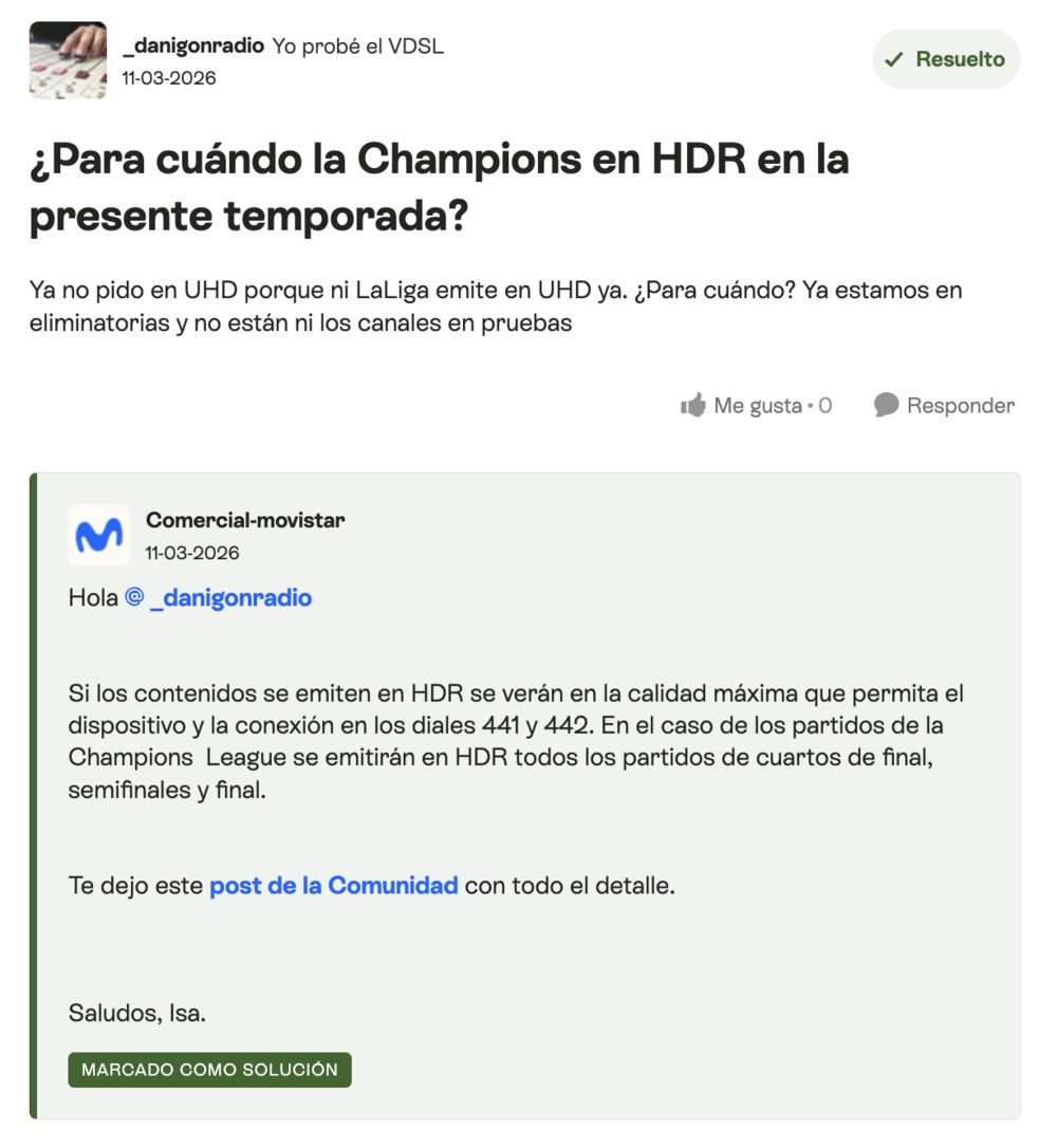 Imágenes de reseñas de la comunidad Movistar