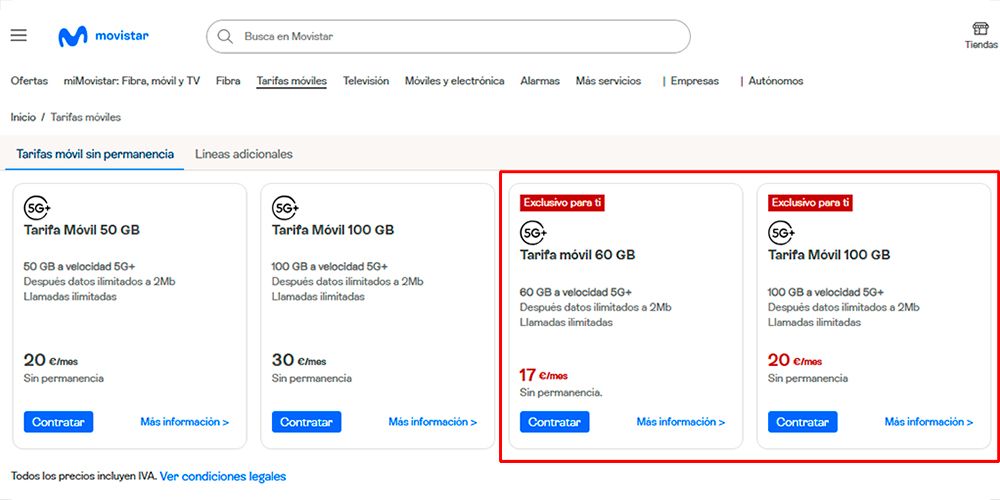 Tarifas móviles Movistar