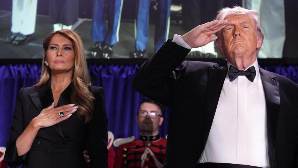 Donald Trump y su esposa, Melania Trump, en la cena de corresponsales de la Casa Blanca.