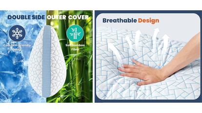 Esta almohada cervical para personas que duermen de lado alivia el dolor de cuello.