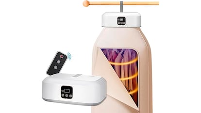 Secadora eléctrica sobre fondo blanco.