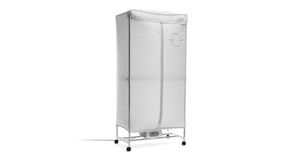 Secadora eléctrica sobre fondo blanco.