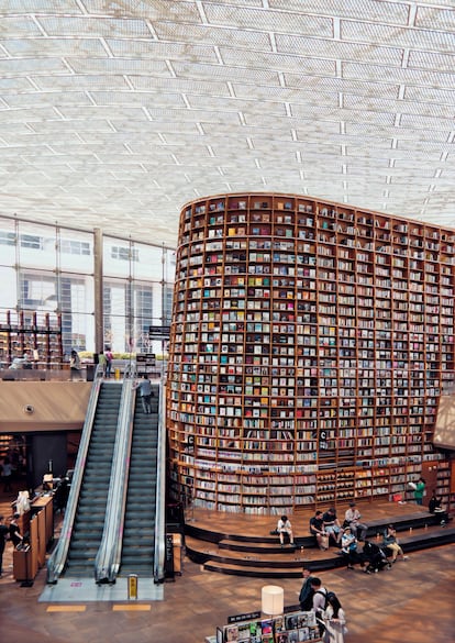 La espectacular Librería Starfield en Seúl.