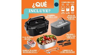 Es la lonchera eléctrica más vendida de Amazon que se puede enchufar en cualquier lugar