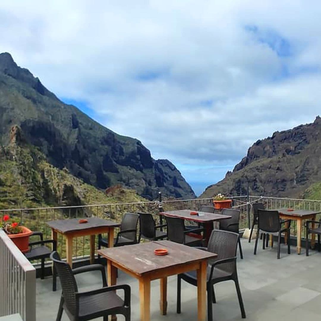 Terraza del restaurante El Guanche, Masca, Tenerife