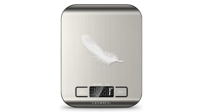 Báscula de cocina de acero inoxidable.