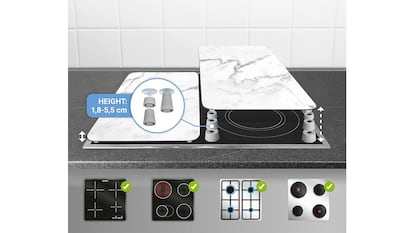 Placas de seguridad para cocina sobre fondo blanco.