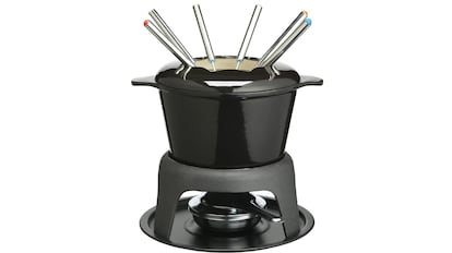 Clase magistral de fondue de hierro fundido.