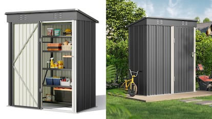 cobertizo de jardín de metal al aire libre