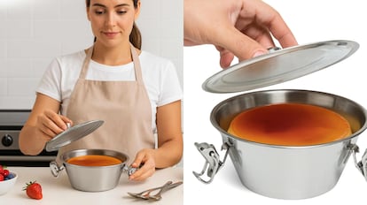tazón para flan con tapa
