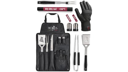 Guantes más utensilios para barbacoa.