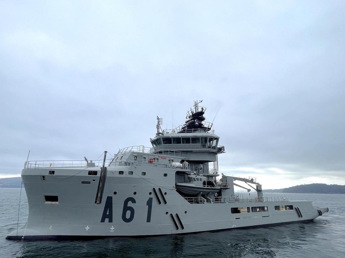 El buque polivalente A61 Carnota participa en los ejercicios MARSEC en aguas asturianas