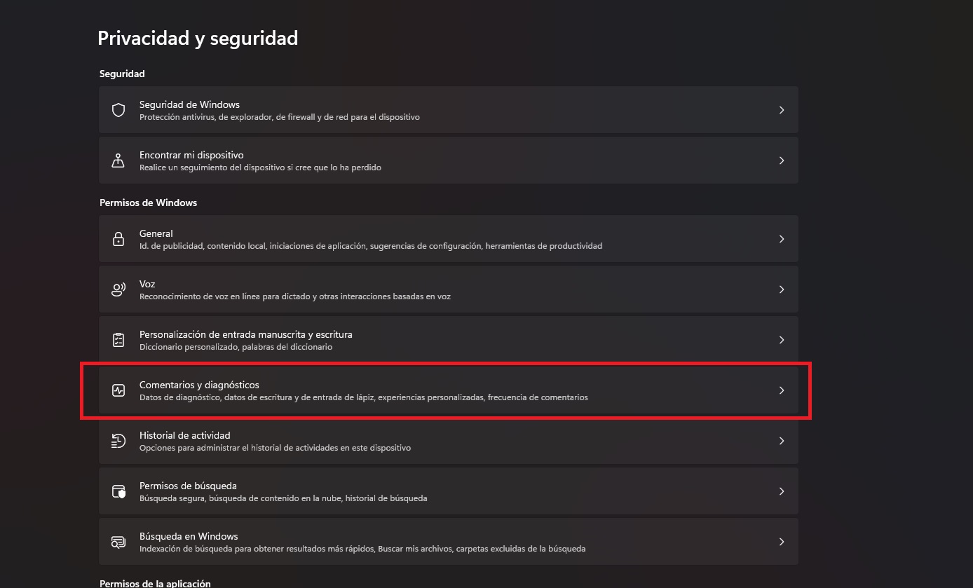 Cambiar la configuración de privacidad en Windows-11