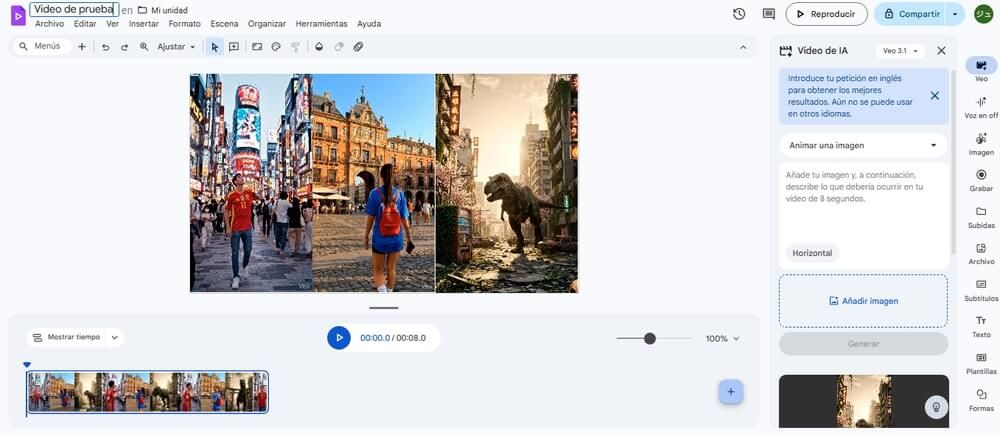 Utilice IA para crear vídeos en Google Vids