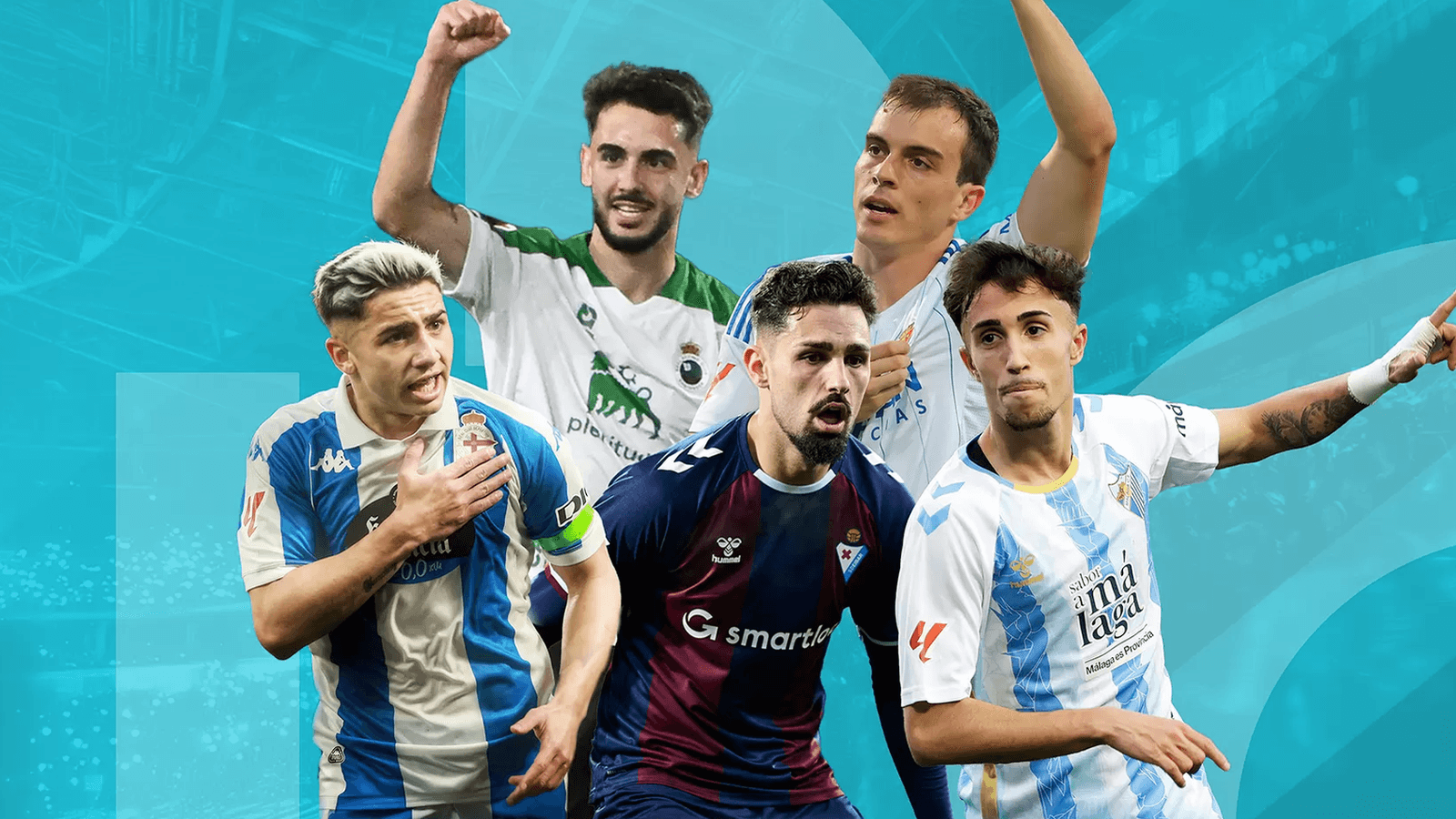 Los jugadores de LaLiga Hypermotion en el anuncio de Movistar Plus+
