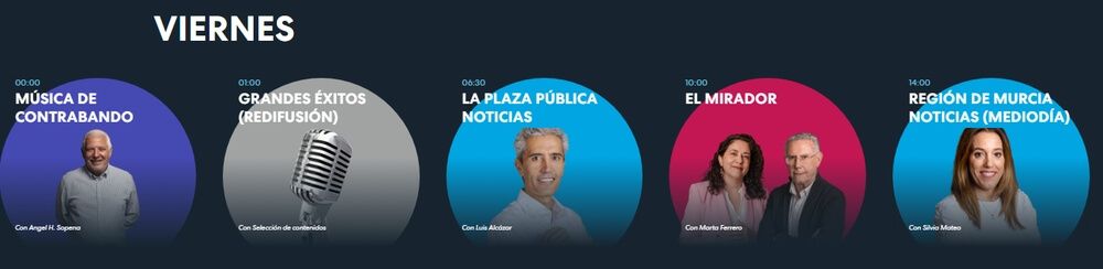 Ejemplo de programación de ondas regionales