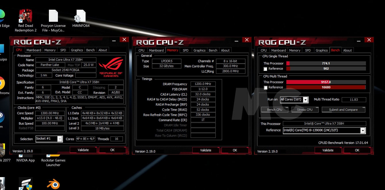 ASUS ExpertBook Ultra CPU Z