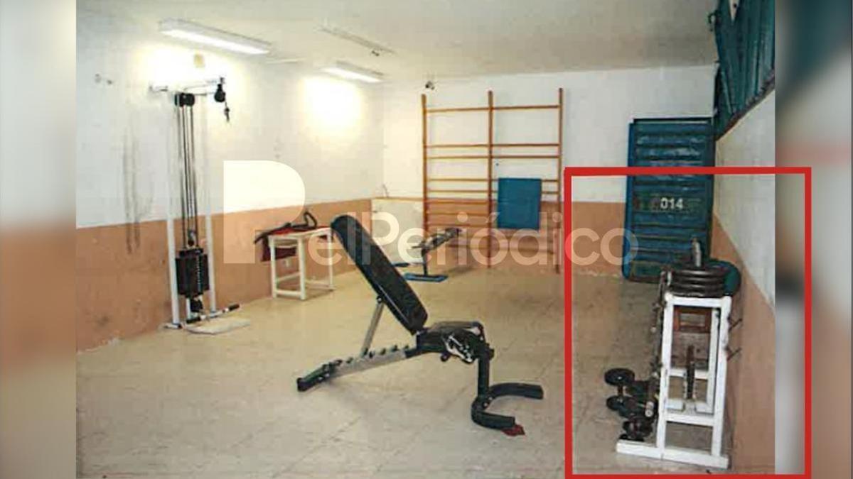 El gimnasio de la prisión, donde fue robado el peso utilizado para matar a Asenov.