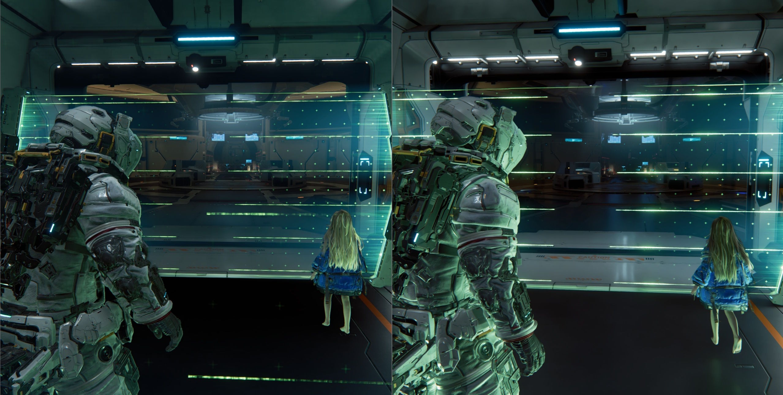 pragmata diana y H iluminación sin PT y con PT