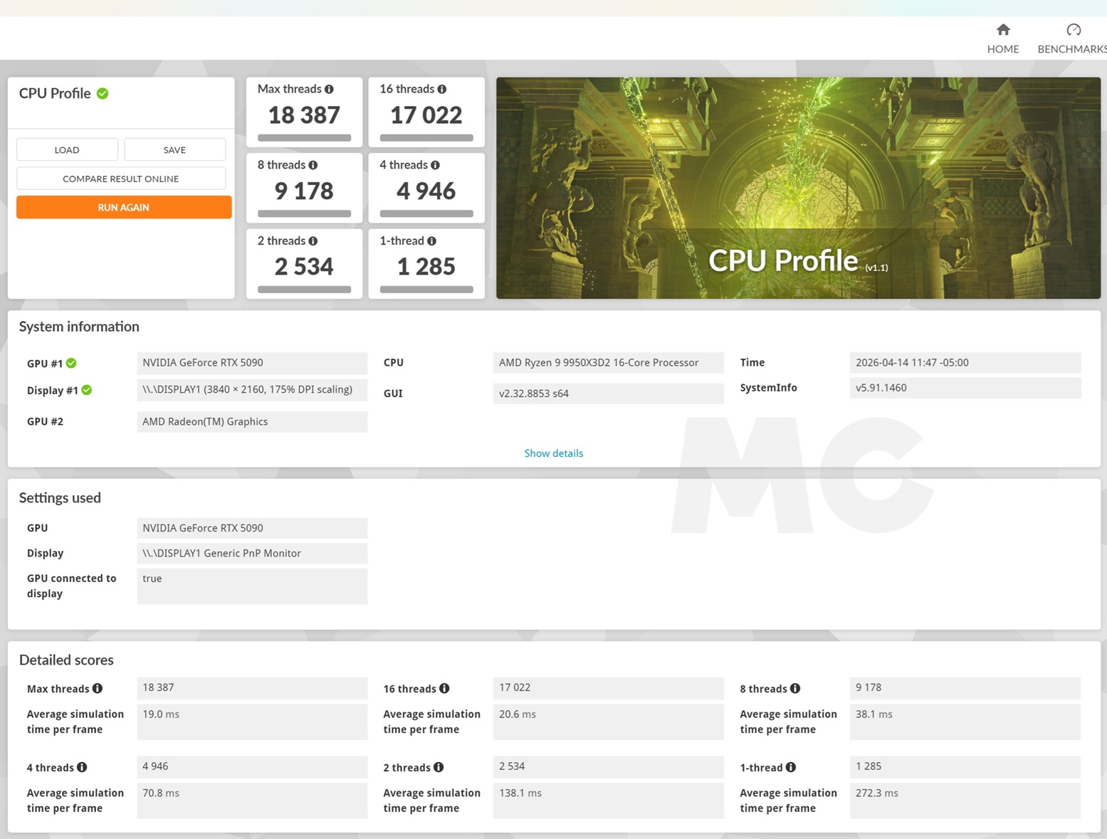 ryzen 9 9950x3d2 3dmark cpu