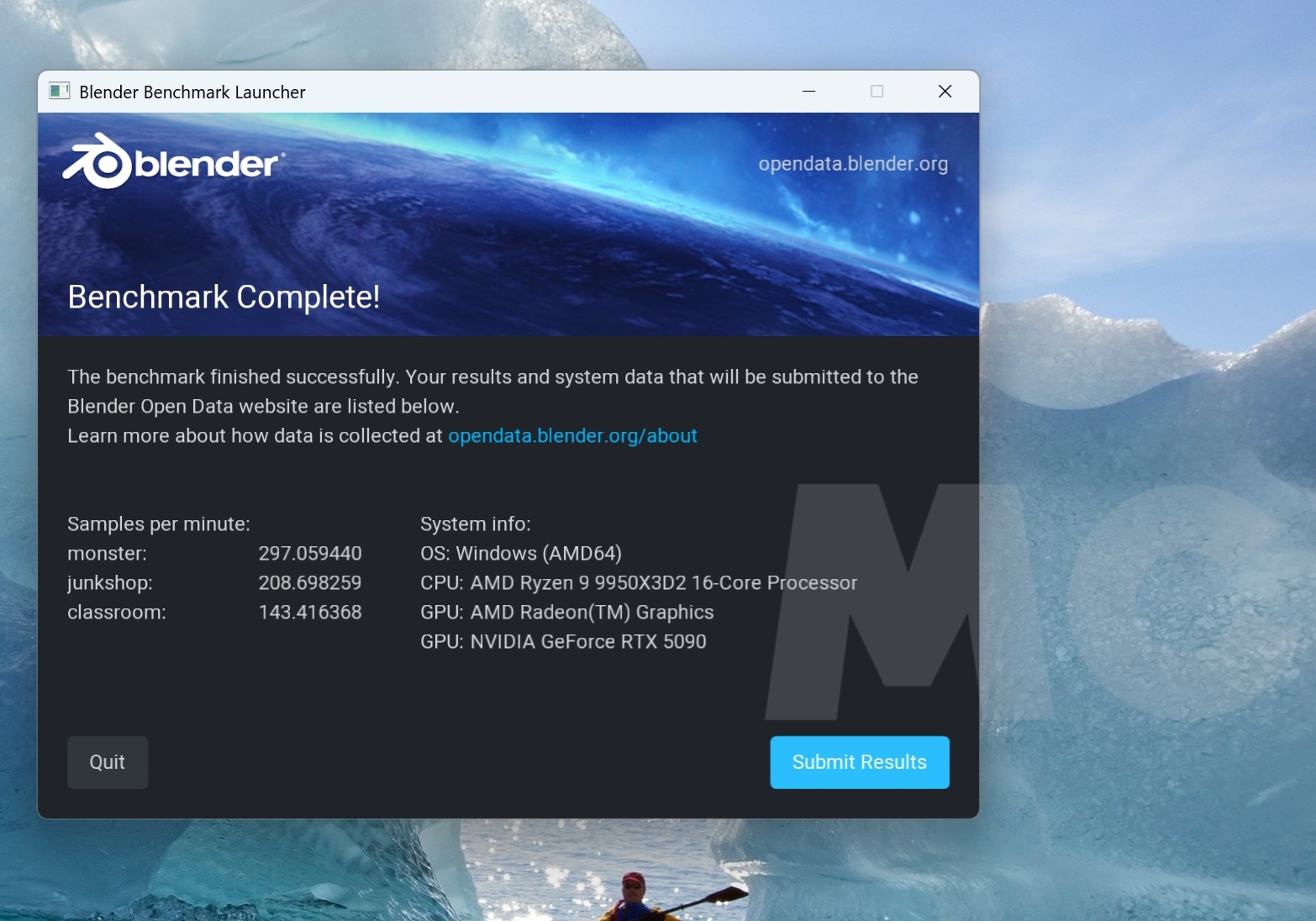 ryzen 9 9950x3d2 blender
