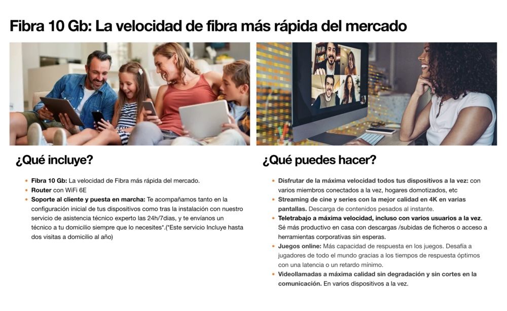 Imagen de condición naranja de fibra de 10 Gbps