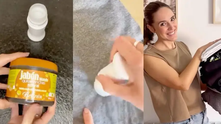 La experta Laura Varo utiliza jabón potásico para las manchas de la ropa.